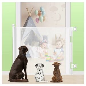 White Retractable Pet & kids gate